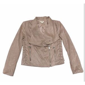 Miami Blush Micro Suede Biker Jacket Size Medium